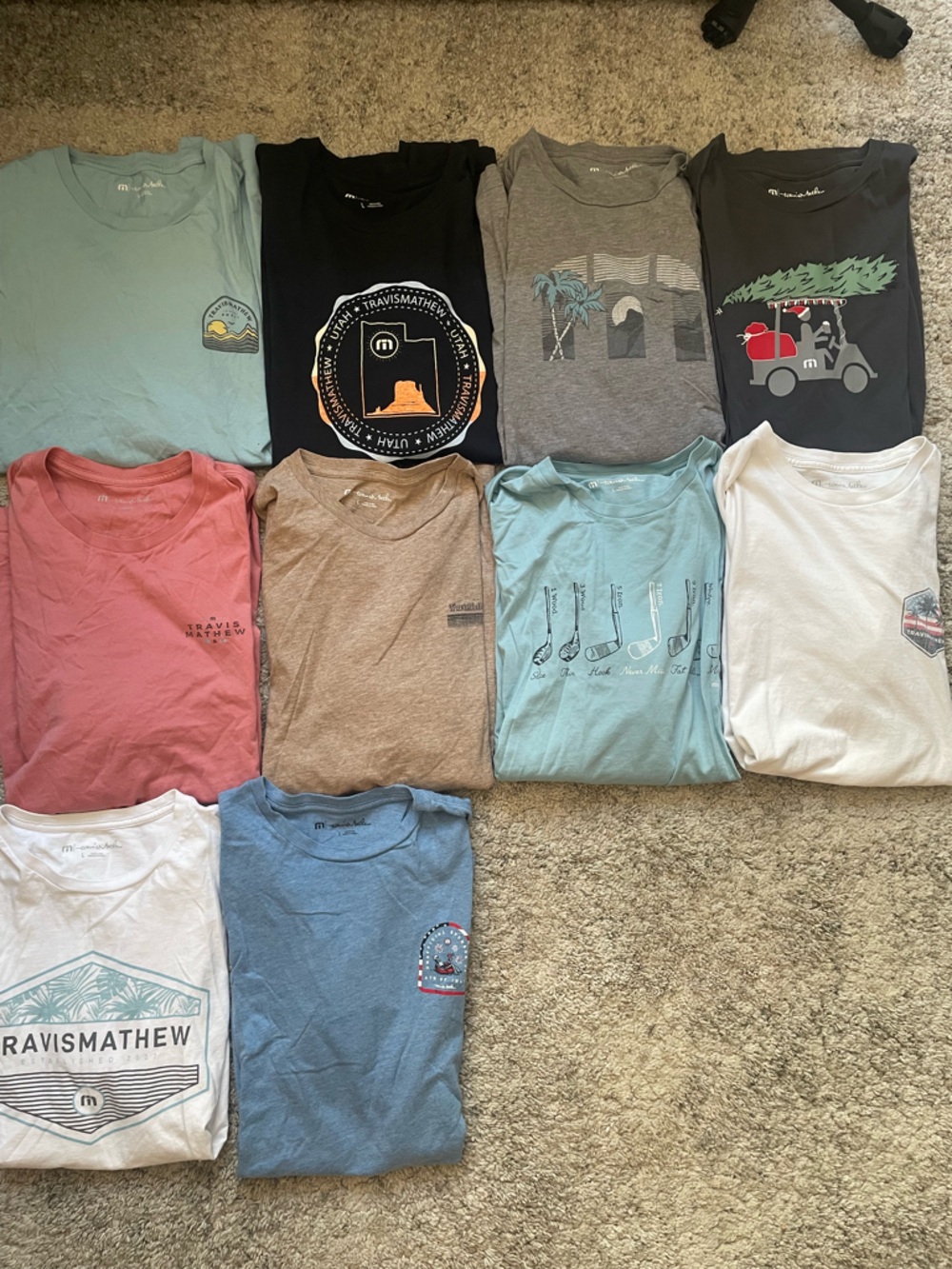 Travis Mathew 10 T Shirt Bundle